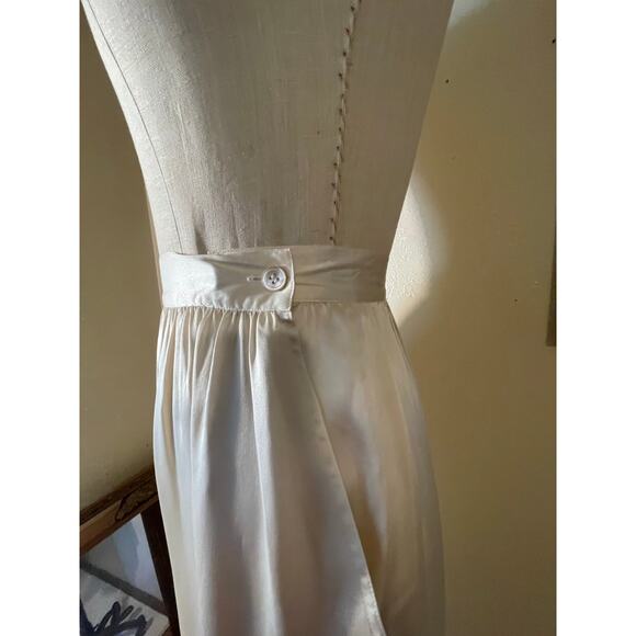 Vintage 80s Calvin Klein Classifications 100% Silk Off-White Ivory Cream Skirt S - Picture 2 of 8